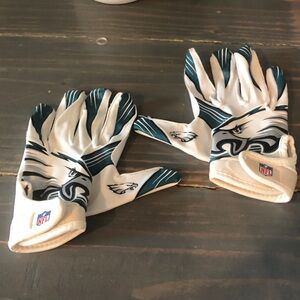 NFL Eagles White and Green Team Gloves